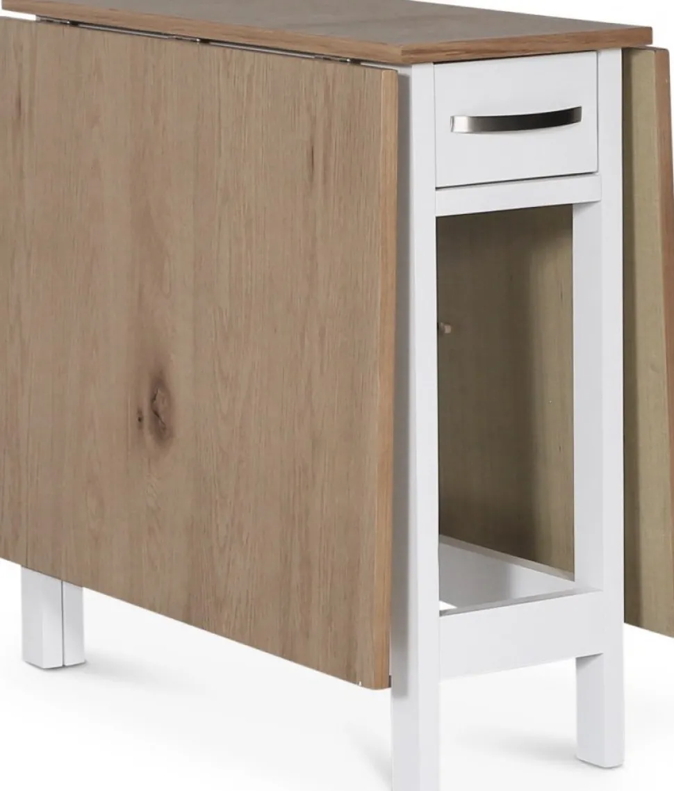 Slagbord vit/ek 30/90/150x80 cm - Fårö + Fläckborttagare för möbler