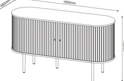 Slide skänk 150 cm - Brunlackad ek
