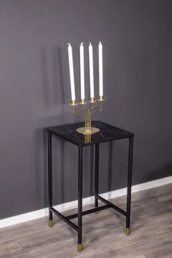 Slope sängbord - Svart/mässing