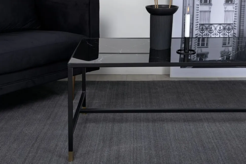 Slope soffbord 130x60 cm - Svart/mässing