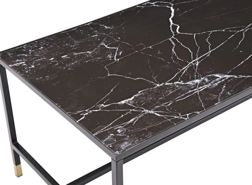 Slope soffbord 130x60 cm - Svart/mässing