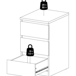 Smal byrå med 3 lådor 70 cm hög och 40,5 cm bred
