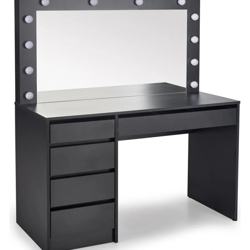 Sminkbord med LED-belysning svart - Facada