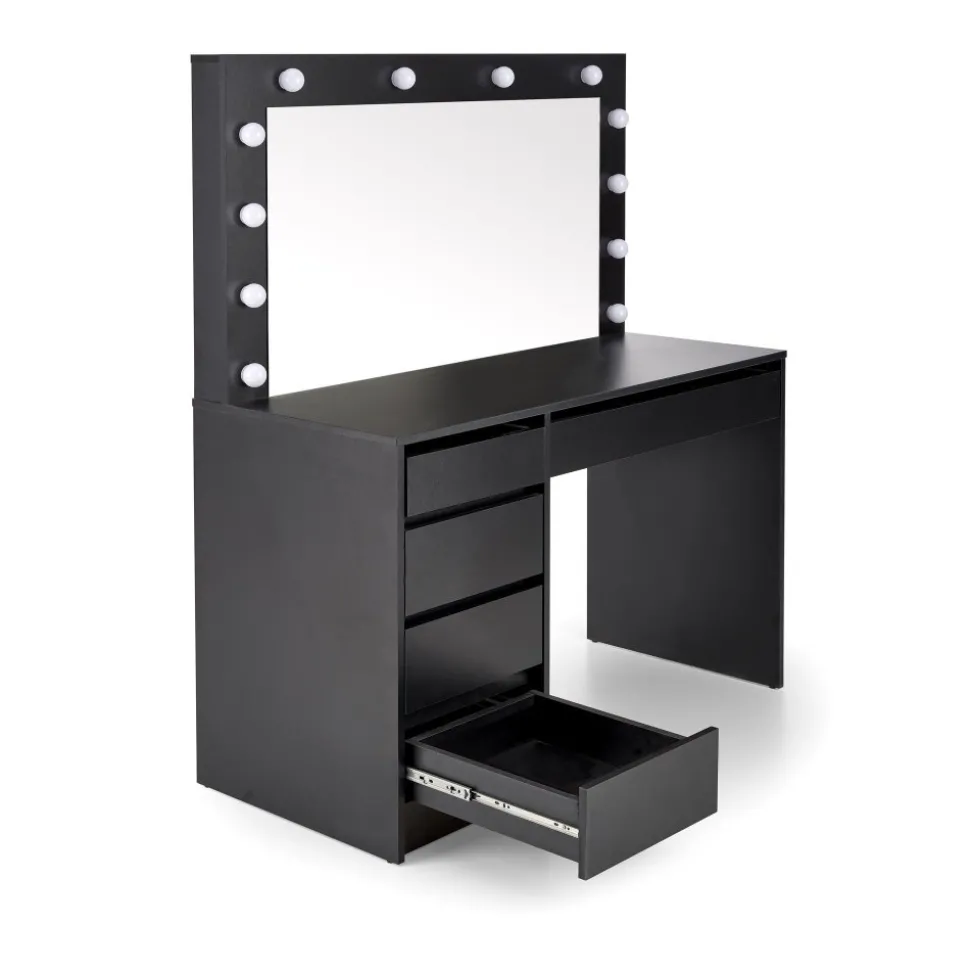 Sminkbord med LED-belysning svart - Facada