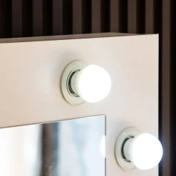 Sminkbord Vit 120 x 55 cm med LED-belysning - Facada + Textilrengöring för möbler