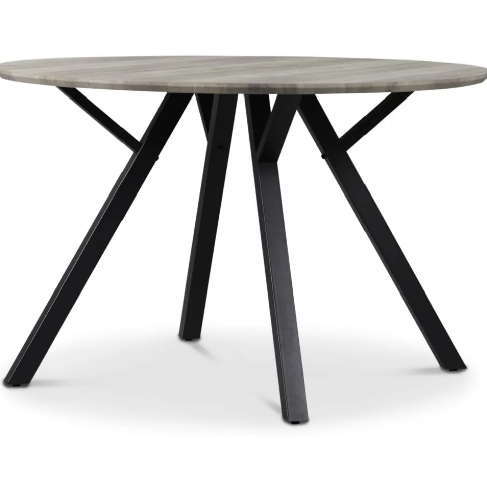 Smokey matgrupp, runt matbord med 4 st Dalsland karmstol - Gråbetsad ek/svart