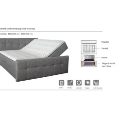 Säng med förvaring 180x200 cm - Grå