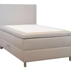 Säng 120x200 cm beige med förvaring 5 zoner pocketfjädrar