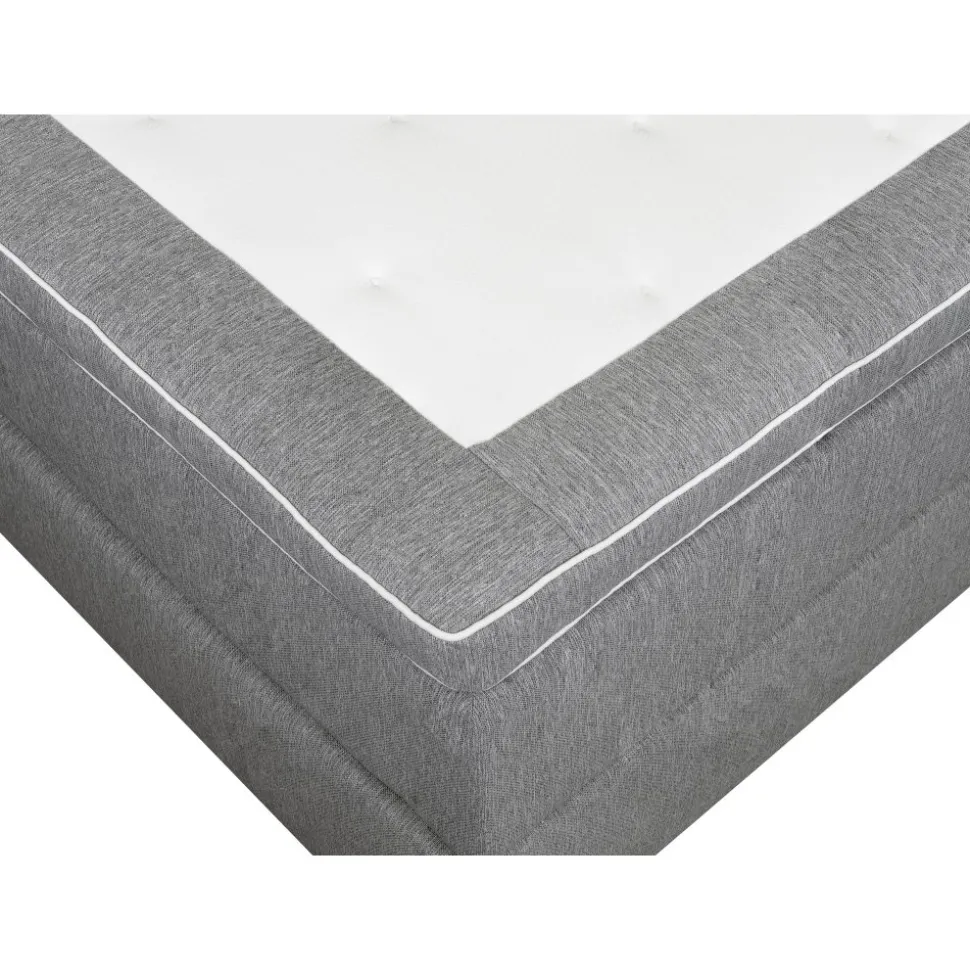 Säng 160x200 cm grå pocket 5 zoner