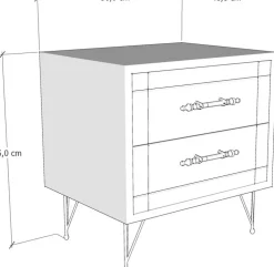 Sängbord 55 cm högt - Ek/svart