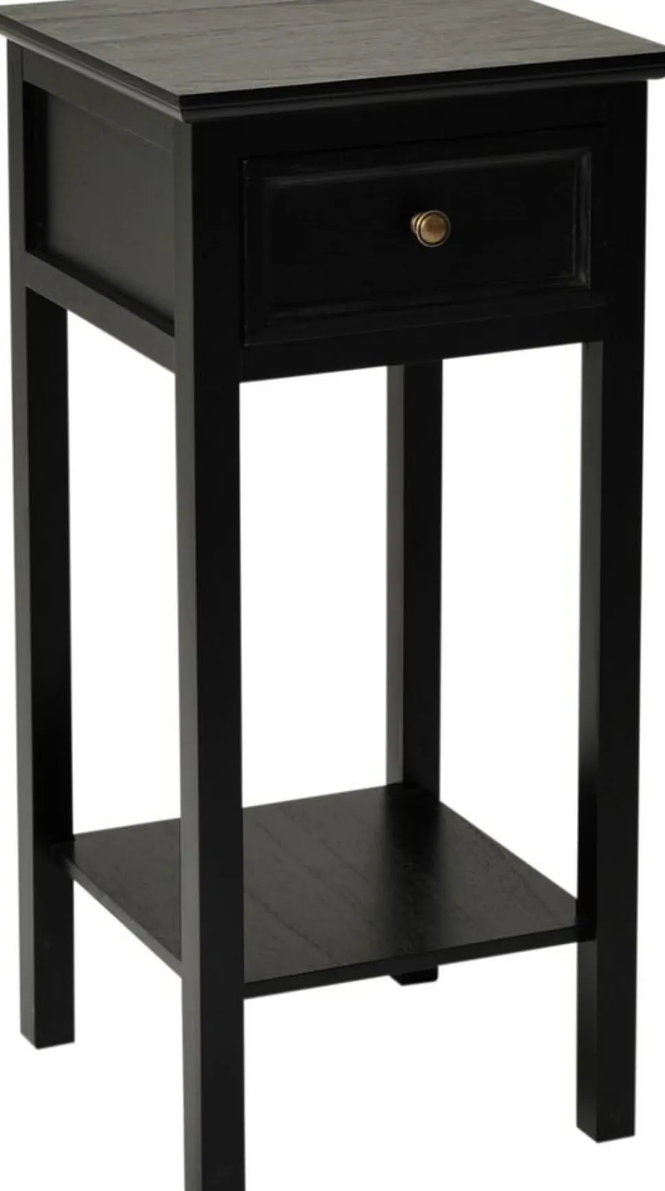 Sängbord 75 cm högt antiksvart - Holmby + Möbeltassar