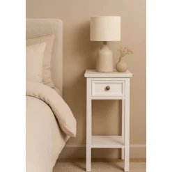 Sängbord antikvitt höjd 75 cm - Bristol + Möbeltassar