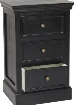 Sängbord Bristol i svart - 70 cm hög + Möbeltassar