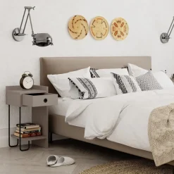 Sängbord höjd 60 cm ljusbrun