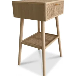 Sängbord i rotting/mässig höjd 70 cm - React + Möbeltassar