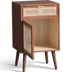 Sängbord valnöt/rotting 71 cm högt