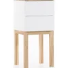 Sängbord vit med ek 75 cm + Fläckborttagare för möbler