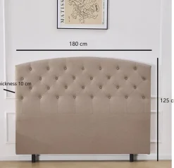 Sänggavel 180 cm bred rundad design - Beige