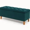 Sängkista Rönnö 180 cm - Turkos sammet