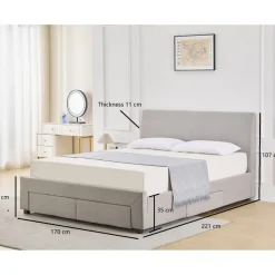 Sängram 160 x 200 cm - Grå