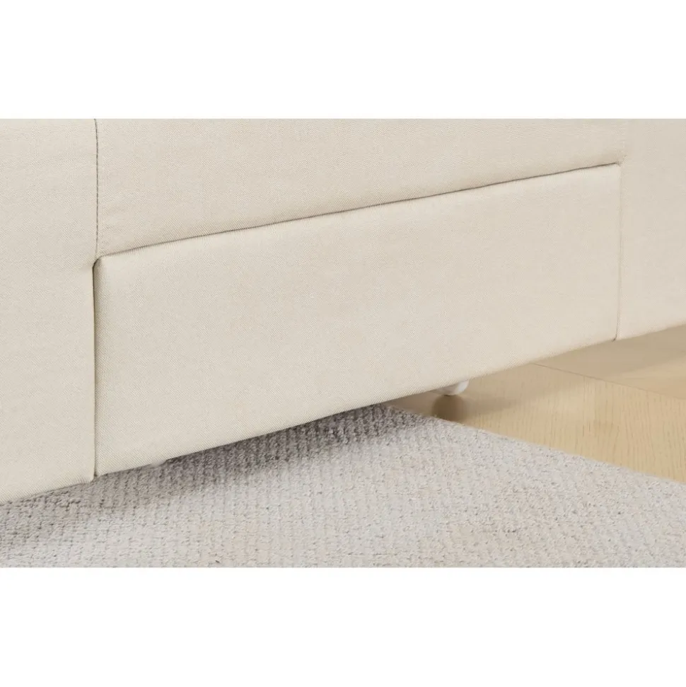 Sängram med förvaring inklusive sänggavel 160 x 200 cm - Beige