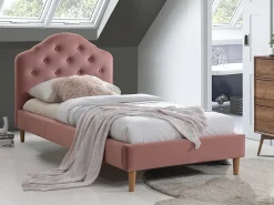 Sängram med gavel 90x200 cm Rosa - Chloe