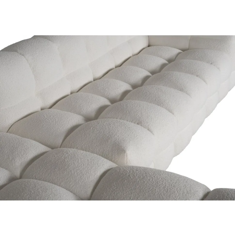 Soffa 322 cm bred beige teddy - Elisa + Textilrengöring för möbler