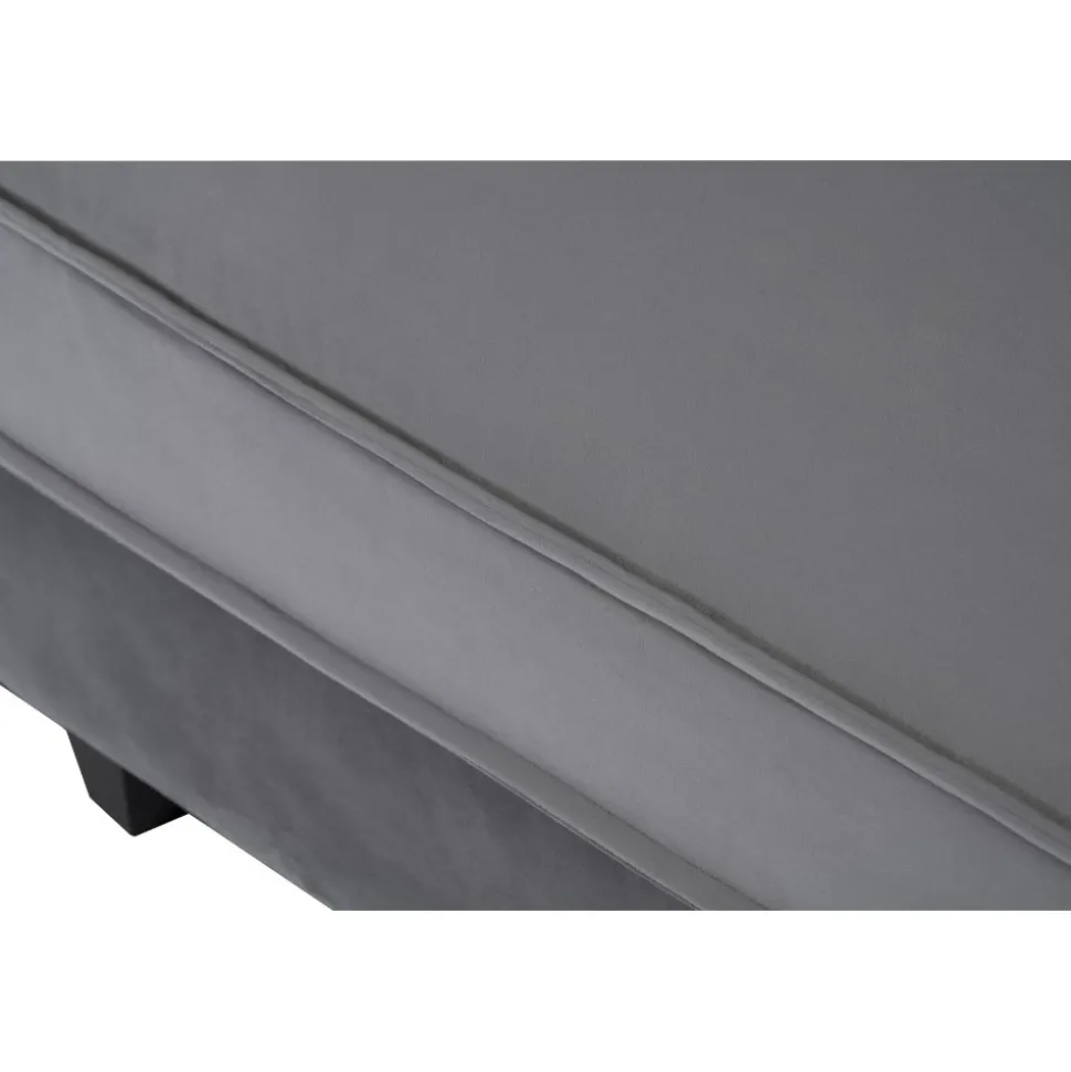 Soffa 250 cm bred mörkgrå sammet 114 cm djup + Textilrengöring för möbler