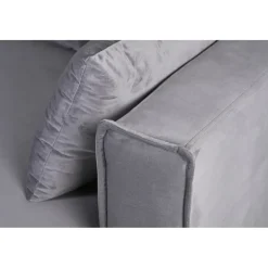 Soffa 250 cm bred mörkgrå sammet 114 cm djup + Textilrengöring för möbler