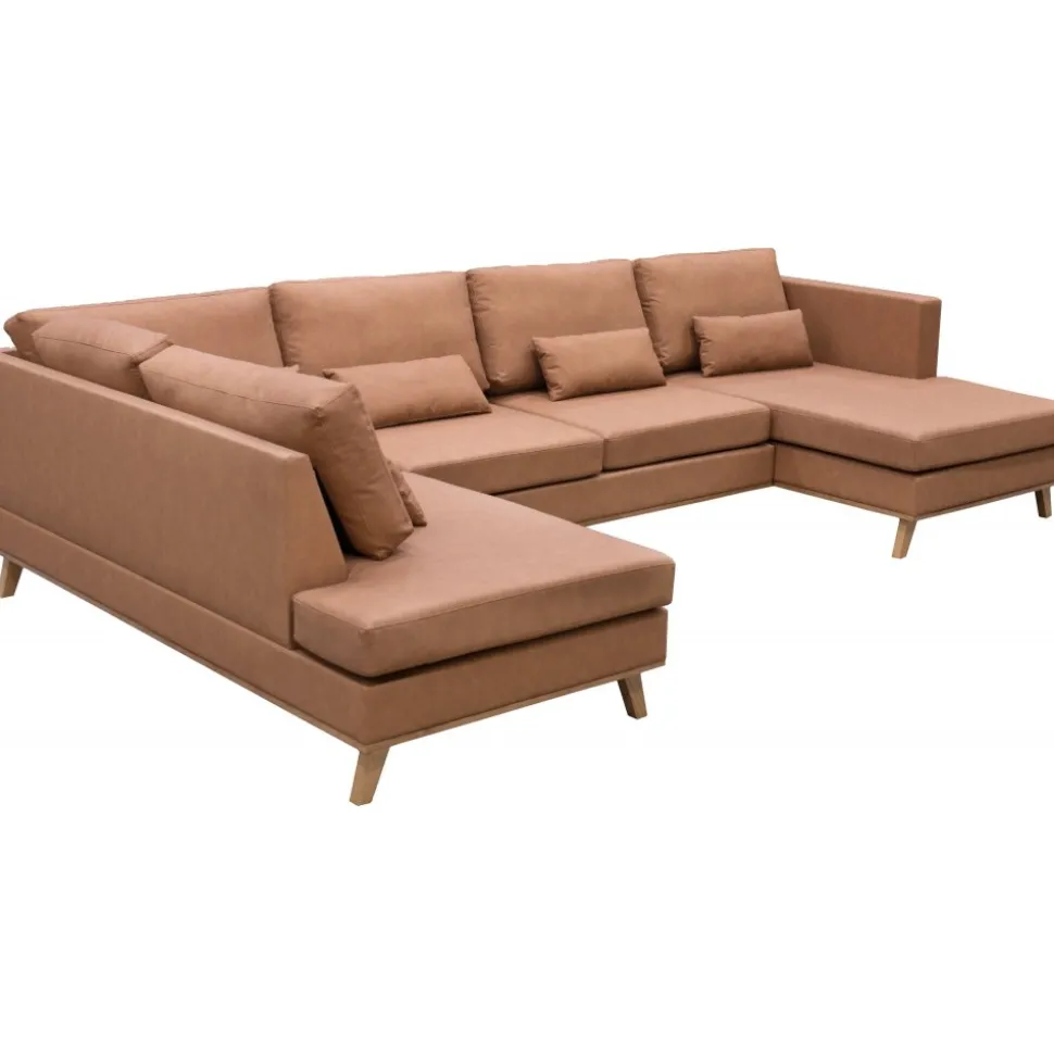 Soffa 322 cm brun PU - Ranger