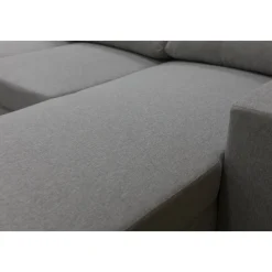 Soffa 309 cm ljusgrå - Solna + Fläckborttagare för möbler