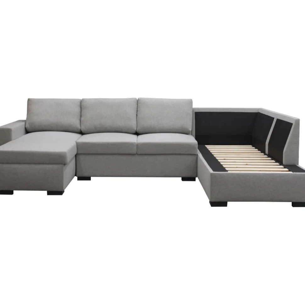 Soffa 309 cm ljusgrå - Solna + Fläckborttagare för möbler