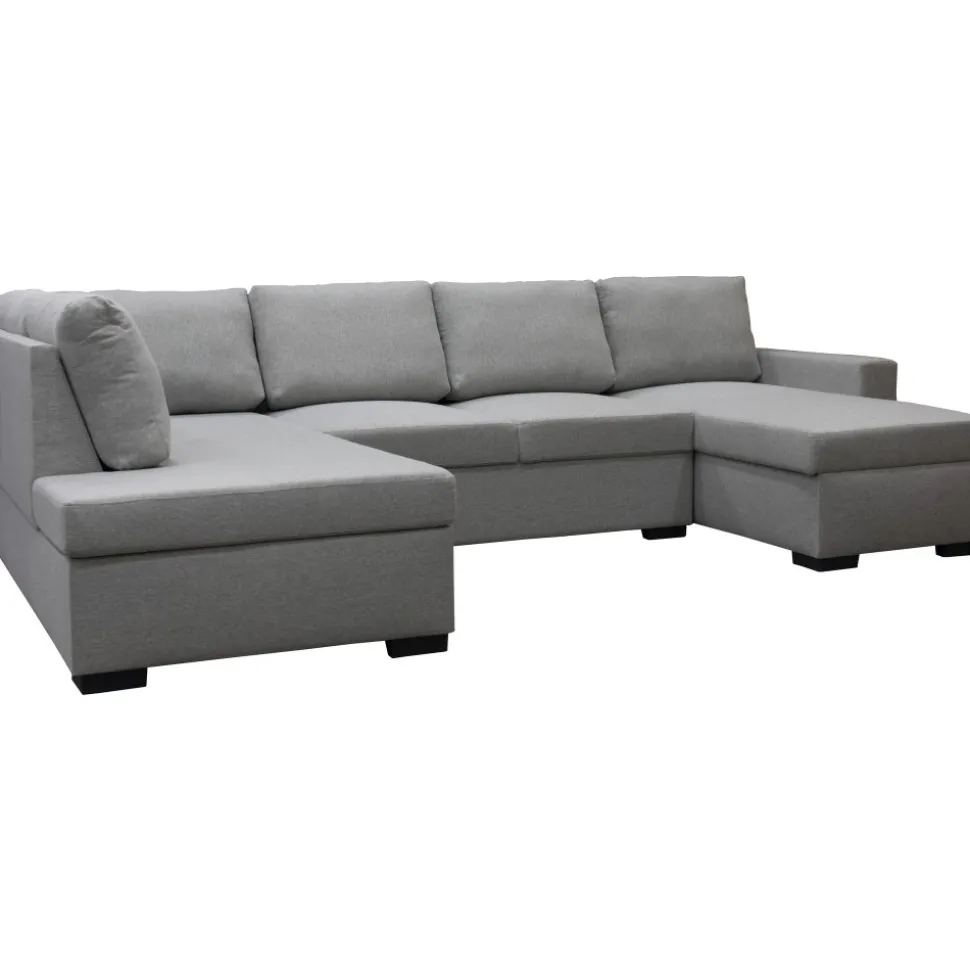 Soffa 309 cm ljusgrå - Solna + Textilrengöring för möbler