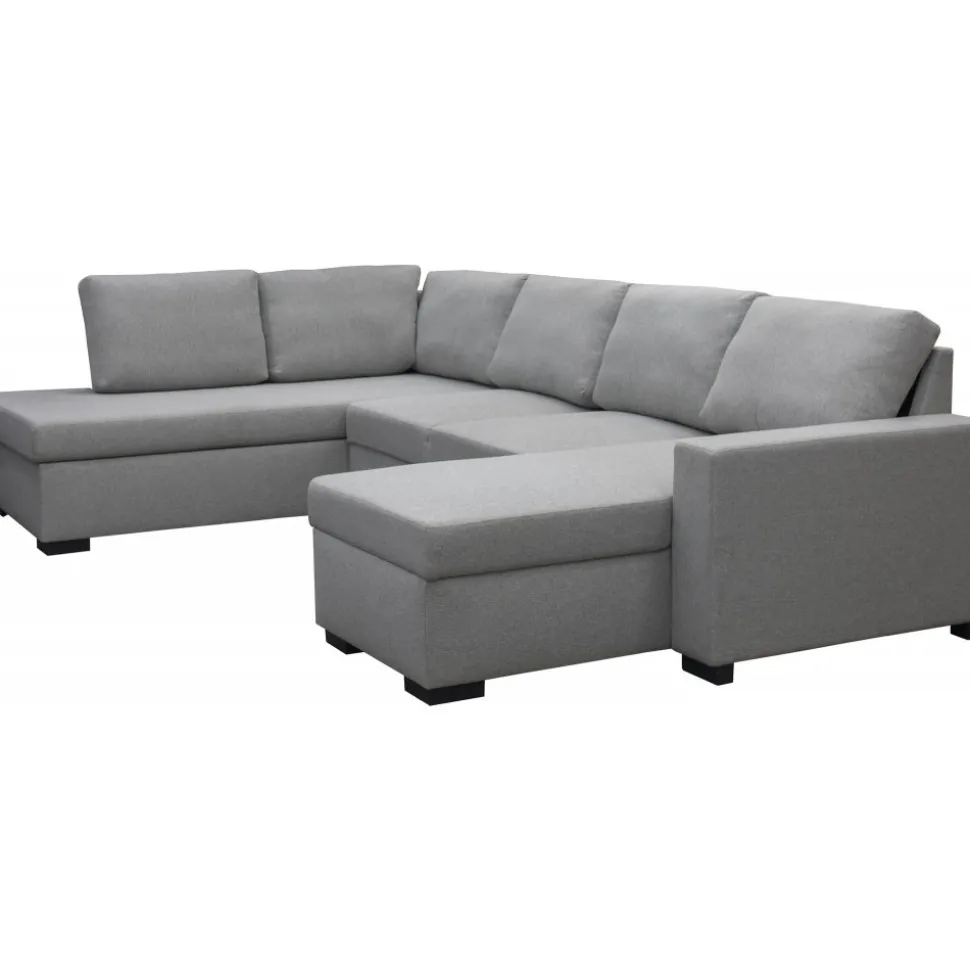 Soffa 309 cm ljusgrå - Solna + Textilrengöring för möbler