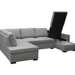 Soffa 309 cm ljusgrå - Solna + Textilrengöring för möbler