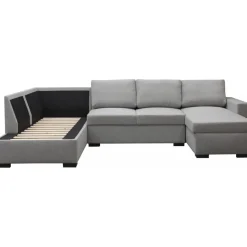 Soffa 309 cm ljusgrå - Solna + Textilrengöring för möbler