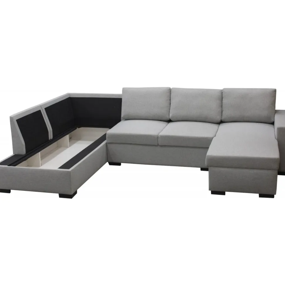 Soffa 309 cm ljusgrå - Solna + Textilrengöring för möbler