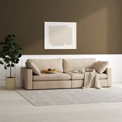 Soffa 266 cm 4-sits mörkbeige - Moby + Möbeltassar