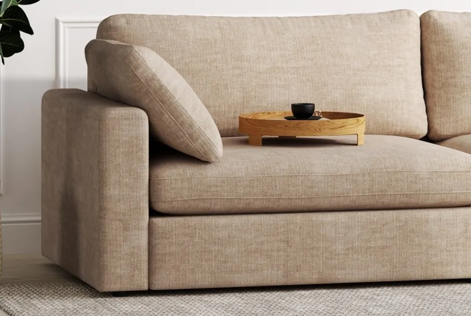 Soffa 266 cm 4-sits mörkbeige - Moby + Möbeltassar