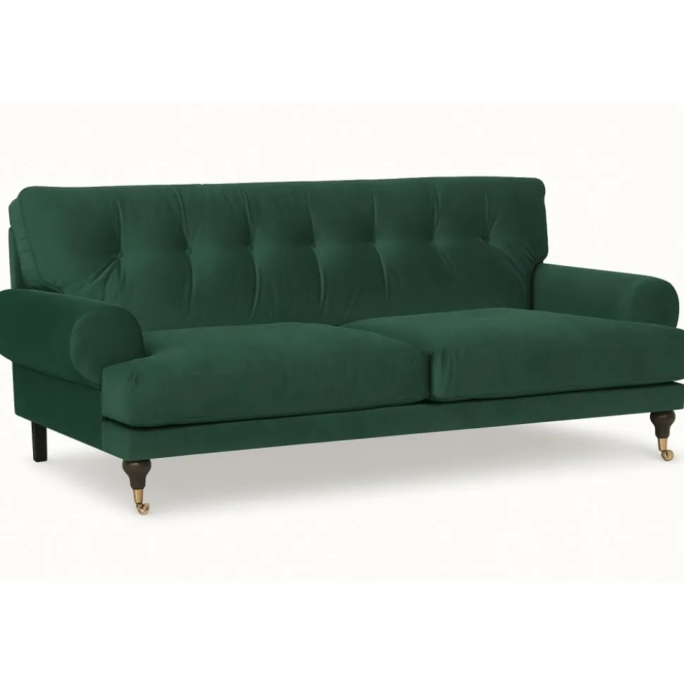 Soffa Andrew 225 cm - Buteljgrön sammet