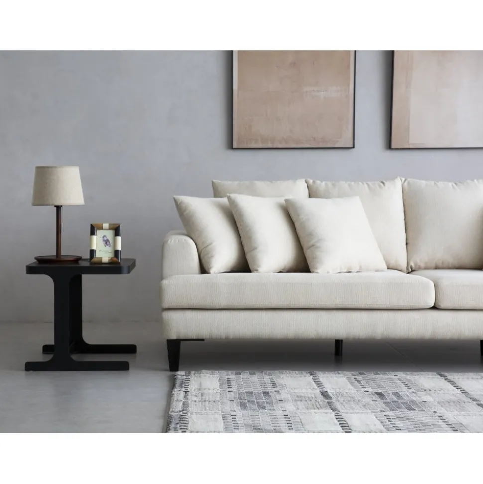 Soffa beige 4-sits med lösa kuddar - Remy