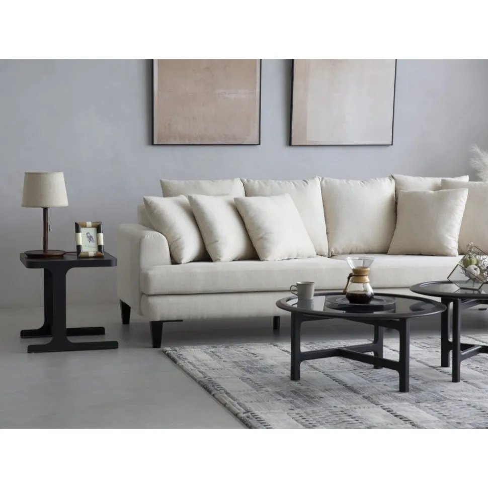 Soffa beige 4-sits med lösa kuddar - Remy