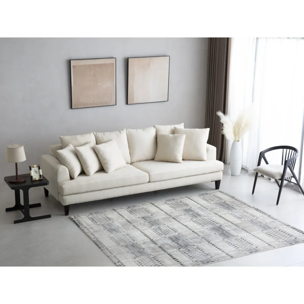 Soffa beige 4-sits med lösa kuddar - Remy