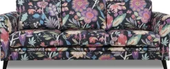 Soffa blommigt tyg 3-sits - 204 cm