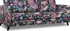 Soffa blommigt tyg 3-sits - 204 cm