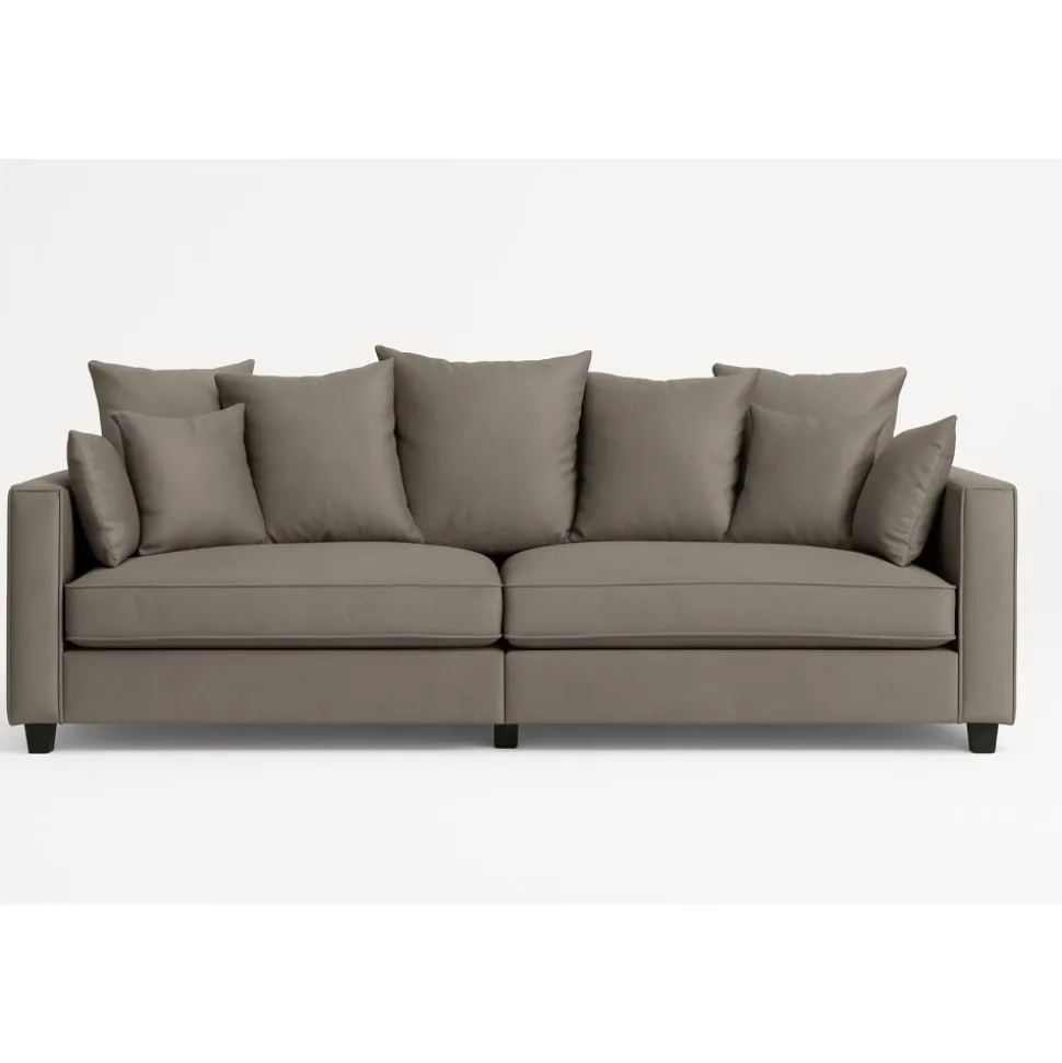 Soffa Brandy lounge 210 cm - Gråbeige sammet