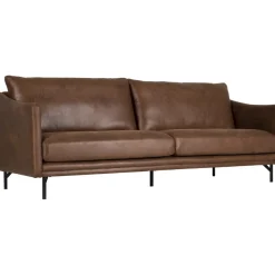 Soffa brun vintage 3-sits 223 cm + Fläckborttagare för möbler