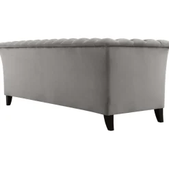 Soffa chesterfield 3-sits grå - Henry + Textilrengöring för möbler