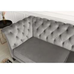 Soffa chesterfield 3-sits grå - Henry + Fläckborttagare för möbler