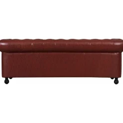 Soffa chesterfield 3-sits i brun PU - Charles